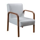 Ver imagem 2 de Kit 2 Poltronas Conjunto Cadeiras Moderna Braço Madeira Anita