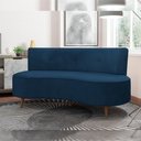 Ver imagem 5 de Sofá Chaise Living 2 Lugares 160cm para Sala Istambul K01 Veludo Azul Marinho - Lyam Decor