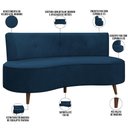 Ver imagem 3 de Sofá Chaise Living 2 Lugares 160cm para Sala Istambul K01 Veludo Azul Marinho - Lyam Decor