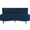 Ver imagem 7 de Sofá Chaise Living 2 Lugares 160cm para Sala Istambul K01 Veludo Azul Marinho - Lyam Decor