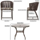 Ver imagem 2 de Mesa com 4 Cadeiras de Jantar Roma 100cm e Noronha em Aluminío Marrom Corda Nautica Estofado 6 Trama