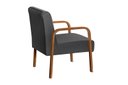 Ver imagem 4 de Kit 2 Poltronas Conjunto Cadeiras Moderna Braço Madeira Anita Cinza Capuccino