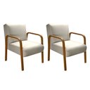 Ver imagem 1 de Kit 2 Poltronas Cadeira Moderna Braço Madeira Anita