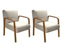 Ver imagem 1 de Kit 2 Poltronas Cadeira Moderna Braço Madeira Anita Bege 140