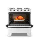 Ver imagem 2 de Fogão a Gás Esmaltec Ideal Pop 5 Bocas com Forno 50l Branco e Mesa Inox Limpa Fácil