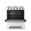 Ver imagem 1 de Fogão a Gás Esmaltec Ideal Pop 5 Bocas com Forno 50l Branco e Mesa Inox Limpa Fácil