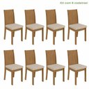 Ver imagem 1 de Kit 8 Cadeiras de Jantar Estofadas Suede Athenas Bege Amêndoa Clean/Rinzai Bege