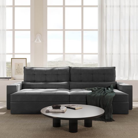 Sofá Retrátil e Reclinável 4 Lugares 300cm Embaúba Extra CabeCasa MadeiraOriginals