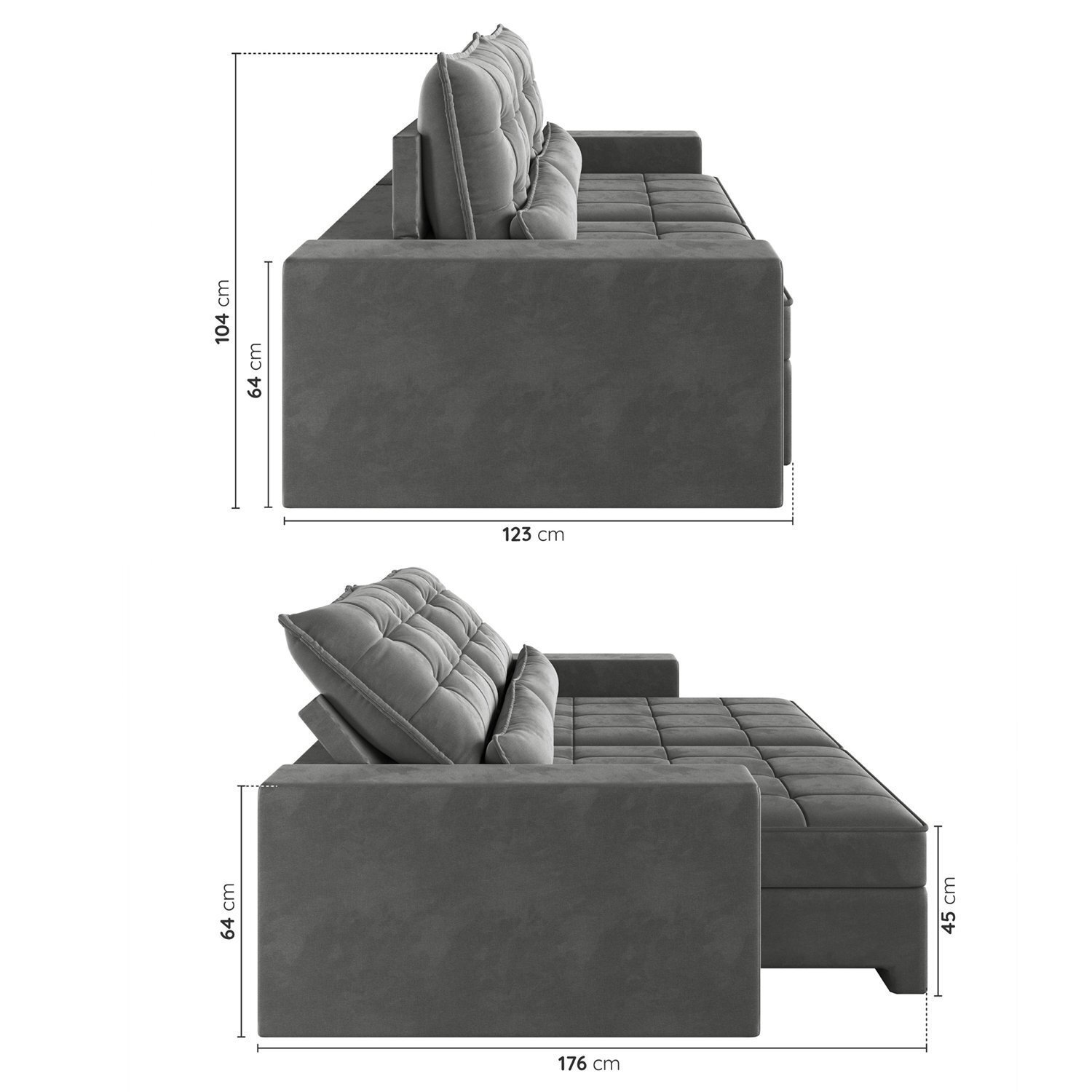 Sofá Retrátil e Reclinável 4 Lugares 300cm Embaúba Extra Cabecasa Madeiramadeira - 4