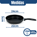 Ver imagem 4 de Frigideira Reta Nº 24 Antiaderente C/ Tv - Preto