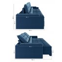 Ver imagem 6 de Sofá Retrátil Reclinável 3 Lugares 180cm Porta Copos e USB Embaúba Extra CabeCasa MadeiraOriginals Azul Diamante