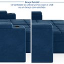 Ver mais imagens de Sofá Retrátil Reclinável 3 Lugares 180cm Porta Copos e USB Embaúba Extra CabeCasa MadeiraOriginals Azul Diamante