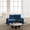 Ver imagem 3 de Sofá Retrátil Reclinável 3 Lugares 180cm Porta Copos e USB Embaúba Extra CabeCasa MadeiraOriginals Azul Diamante