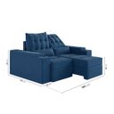 Ver imagem 5 de Sofá Retrátil Reclinável 3 Lugares 180cm Porta Copos e USB Embaúba Extra CabeCasa MadeiraOriginals Azul Diamante