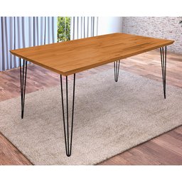 Mesa Jantar Industrial Madeira Maciça Lanna 1,60m - Imbuia - 1