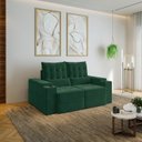 Ver imagem 3 de Sofá Retrátil Reclinável 3 Lugares 180cm Porta Copos e USB Embaúba Extra CabeCasa MadeiraOriginals Verde Diamante
