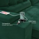 Ver imagem 7 de Sofá Retrátil Reclinável 3 Lugares 180cm Porta Copos e USB Embaúba Extra CabeCasa MadeiraOriginals Verde Diamante