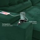 Ver imagem 7 de Sofá Retrátil Reclinável 3 Lugares 180cm Porta Copos e USB Embaúba Extra CabeCasa MadeiraOriginals Verde Diamante
