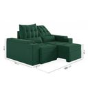 Ver imagem 5 de Sofá Retrátil Reclinável 3 Lugares 180cm Porta Copos e USB Embaúba Extra CabeCasa MadeiraOriginals Verde Diamante