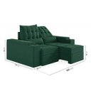 Ver imagem 5 de Sofá Retrátil Reclinável 3 Lugares 180cm Porta Copos e USB Embaúba Extra CabeCasa MadeiraOriginals Verde Diamante