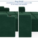 Ver mais imagens de Sofá Retrátil Reclinável 3 Lugares 180cm Porta Copos e USB Embaúba Extra CabeCasa MadeiraOriginals Verde Diamante