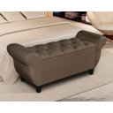 Ver imagem 2 de Recamier Baú para Cama Casal Ana 1,30m Estofado Retro Premium Closet Estilo Decorativo Cor Marrom