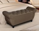 Ver imagem 2 de Recamier Baú para Cama Casal Ana 1,30m Estofado Retro Premium Closet Estilo Decorativo Cor Marrom