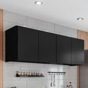 Ver imagem 3 de Armário de Cozinha Aéreo 118cm 4 Portas Monna Preto Z34 Mpozenato