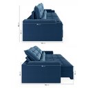 Ver imagem 6 de Sofá Retrátil Reclinável 3 Lugares 190cm Porta Copos e USB Embaúba Extra CabeCasa MadeiraOriginals Azul Diamante