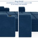 Ver mais imagens de Sofá Retrátil Reclinável 3 Lugares 190cm Porta Copos e USB Embaúba Extra CabeCasa MadeiraOriginals Azul Diamante