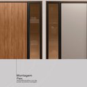 Ver imagem 4 de Guarda Roupa Casal 4 Portas Vidro Reflecta e 4 Gavetas Estônia - Nogueira/nude Prime Tx