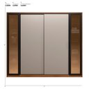 Ver imagem 2 de Guarda Roupa Casal 4 Portas Vidro Reflecta e 4 Gavetas Estônia - Nogueira/nude Prime Tx