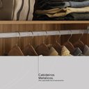 Ver imagem 7 de Guarda Roupa Casal 4 Portas Vidro Reflecta e 4 Gavetas Estônia - Nogueira/nude Prime Tx