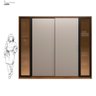 Guarda Roupa Casal 4 Portas Vidro Reflecta e 4 Gavetas Estônia - Nogueira/nude Prime Tx - 5