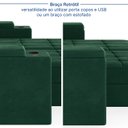 Ver mais imagens de Sofá Retrátil Reclinável 3 Lugares 190cm Porta Copos e USB Embaúba Extra CabeCasa MadeiraOriginals Verde Diamante