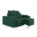Ver imagem 5 de Sofá Retrátil Reclinável 3 Lugares 190cm Porta Copos e USB Embaúba Extra CabeCasa MadeiraOriginals Verde Diamante