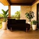 Ver imagem 3 de Sofá Orgânico 2 Lugares C/2 Almofadas Curvo Sala Recepção Luna Boucle Marrom - Montanaris Decor