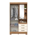 Ver imagem 2 de Guarda Roupa 2 Portas 3 Gavetas Nature/off White - Briz