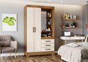 Ver imagem 3 de Guarda Roupa 2 Portas 3 Gavetas Nature/off White - Briz