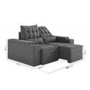 Ver imagem 4 de Sofá Retrátil Reclinável 3 Lugares 190cm Porta Copos e USB Embaúba Extra CabeCasa MadeiraOriginals Cinza Diamante