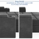 Ver imagem 7 de Sofá Retrátil Reclinável 3 Lugares 190cm Porta Copos e USB Embaúba Extra CabeCasa MadeiraOriginals Cinza Diamante