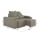 Ver imagem 5 de Sofá Retrátil Reclinável 3 Lugares 190cm Porta Copos e USB Embaúba Extra CabeCasa MadeiraOriginals Cinza Claro Fosco