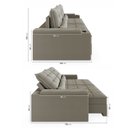 Ver imagem 6 de Sofá Retrátil Reclinável 3 Lugares 190cm Porta Copos e USB Embaúba Extra CabeCasa MadeiraOriginals Cinza Claro Fosco