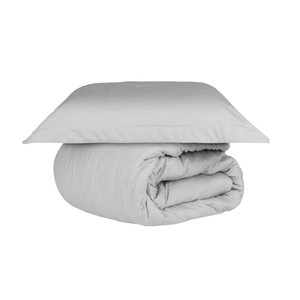 Duvet Capa de Edredom Solteiro Cetim 300 fios | Naturalle - Cinza
