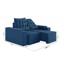 Ver imagem 5 de Sofá Retrátil Reclinável 3 Lugares 200cm Porta Copos e USB Embaúba Extra CabeCasa MadeiraOriginals Azul Diamante