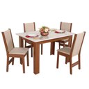 Ver imagem 2 de Conjunto Mesa Luiza Retangular com 4 Cadeiras Melina Asgard Bege Naturalle e Off