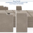 Ver mais imagens de Sofá Retrátil Reclinável 3 Lugares 200cm Porta Copos e USB Embaúba Extra CabeCasa MadeiraOriginals