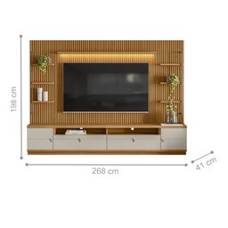 Rack e Painel para TV com 2 Modulos Laterais Hunt Nature Off-White - 2