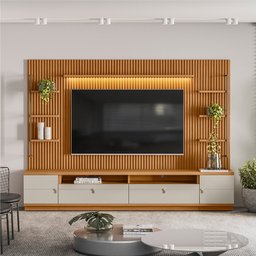 Rack e Painel para TV com 2 Modulos Laterais Hunt Nature Off-White - 1