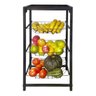 Fruteira Utilyse de Chão Cozinha Metal e Madeira 4 Andares Aramada Preto - 3